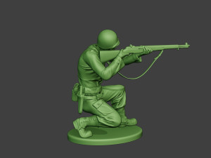 american soldier ww2 shoot crouch a12 3D Принт Модель