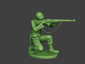 american soldier ww2 shoot crouch a12 3D Принт Модель