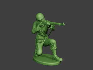 american soldier ww2 shoot crouch a12 3D Принт Модель