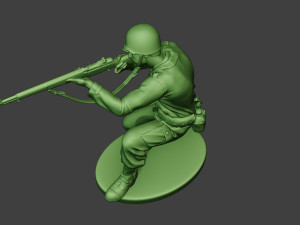 american soldier ww2 shoot crouch a12 3D Принт Модель
