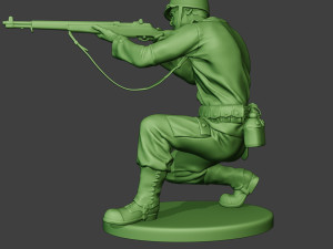 american soldier ww2 shoot crouch a12 3D Принт Модель