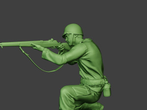 american soldier ww2 shoot crouch a12 3D Принт Модель