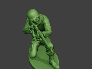 american soldier ww2 shoot crouch a12 3D Принт Модель