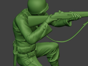 american soldier ww2 shoot crouch a12 3D Принт Модель