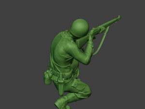 american soldier ww2 shoot crouch a12 3D Принт Модель