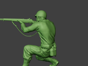 american soldier ww2 shoot crouch a12 3D Принт Модель
