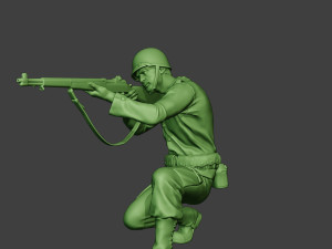 american soldier ww2 shoot crouch a12 3D Принт Модель