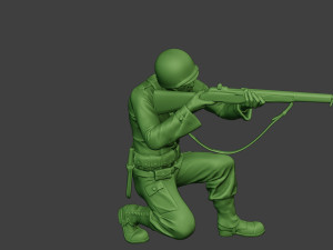american soldier ww2 shoot crouch a12 3D Принт Модель