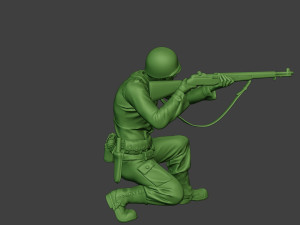 american soldier ww2 shoot crouch a12 3D Принт Модель
