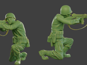 american soldier ww2 shoot crouch2 a12 3D-printmodel