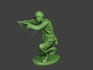 american soldier ww2 shoot crouch2 a12 3D-printmodel