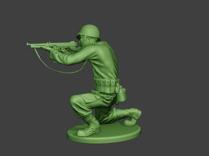 american soldier ww2 shoot crouch2 a12 3D Print Model