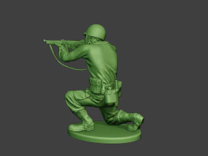 american soldier ww2 shoot crouch2 a12 3D Print Model
