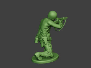 american soldier ww2 shoot crouch2 a12 3D-printmodel