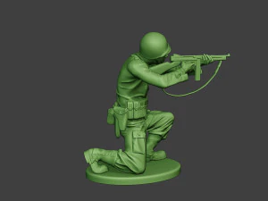 american soldier ww2 shoot crouch2 a12 3D Print Model