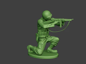 american soldier ww2 shoot crouch2 a12 3D Print Model
