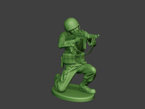 american soldier ww2 shoot crouch2 a12 3D-printmodel