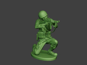 american soldier ww2 shoot crouch2 a12 3D Print Model