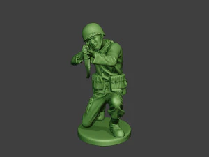 american soldier ww2 shoot crouch2 a12 3D Print Model