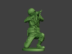 american soldier ww2 shoot crouch2 a12 3D-printmodel