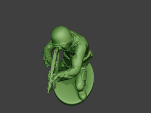 american soldier ww2 shoot crouch2 a12 3D-printmodel