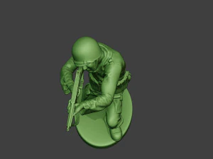 american soldier ww2 shoot crouch2 a12 3D Print Model