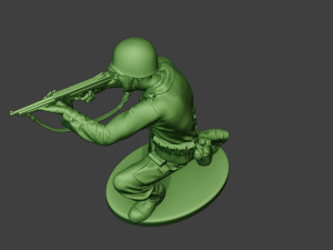 american soldier ww2 shoot crouch2 a12 3D-printmodel