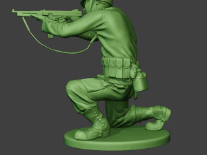 american soldier ww2 shoot crouch2 a12 3D Print Model