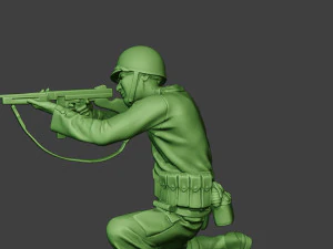 american soldier ww2 shoot crouch2 a12 3D Print Model
