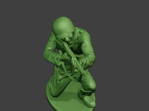 american soldier ww2 shoot crouch2 a12 3D Print Model
