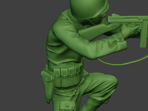 american soldier ww2 shoot crouch2 a12 3D Print Model