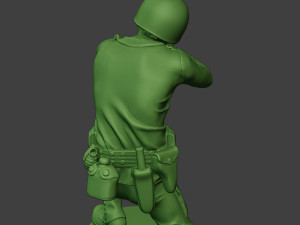 american soldier ww2 shoot crouch2 a12 3D-printmodel