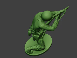 american soldier ww2 shoot crouch2 a12 3D Print Model