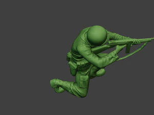 american soldier ww2 shoot crouch2 a12 3D Print Model