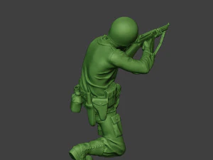 american soldier ww2 shoot crouch2 a12 3D Print Model
