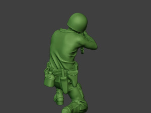 american soldier ww2 shoot crouch2 a12 3D-printmodel