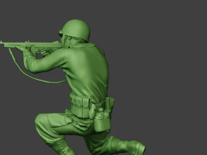 american soldier ww2 shoot crouch2 a12 3D Print Model