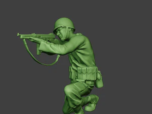 american soldier ww2 shoot crouch2 a12 3D Print Model