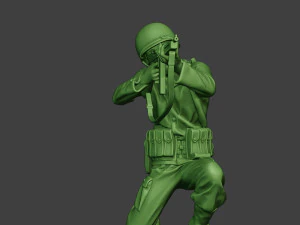 american soldier ww2 shoot crouch2 a12 3D Print Model