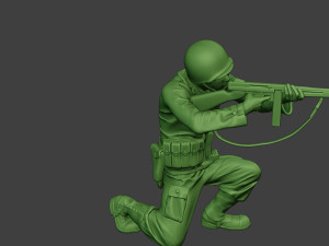 american soldier ww2 shoot crouch2 a12 3D-printmodel