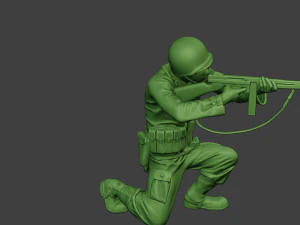 american soldier ww2 shoot crouch2 a12 3D Print Model