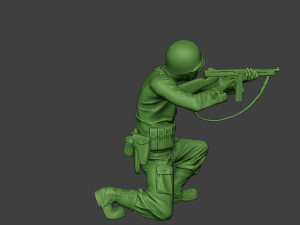 american soldier ww2 shoot crouch2 a12 3D-printmodel