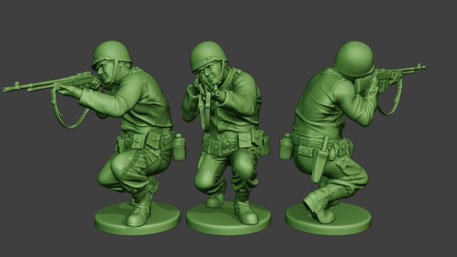 american soldier ww2 shoot crouch3 a12 Model do druku 3D .c4d .max .obj .3ds .fbx .stl .blend
