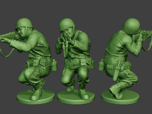 american soldier ww2 shoot crouch3 a12 3D Print Model