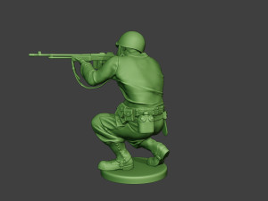 american soldier ww2 shoot crouch3 a12 Model do druku 3D