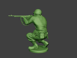 american soldier ww2 shoot crouch3 a12 3D Print Model