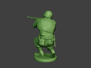 american soldier ww2 shoot crouch3 a12 Model do druku 3D