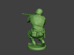 american soldier ww2 shoot crouch3 a12 3D Print Model