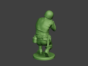 american soldier ww2 shoot crouch3 a12 Model do druku 3D
