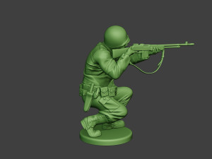 american soldier ww2 shoot crouch3 a12 Model do druku 3D